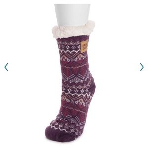 🐇 MUK LUKS Boysenberry size S/M (5-7) Women’s Cabin Sock, slip resistant…